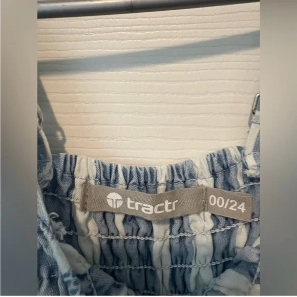 Tractr Blue and White Striped Jumpsuit - Picture 2 of 6